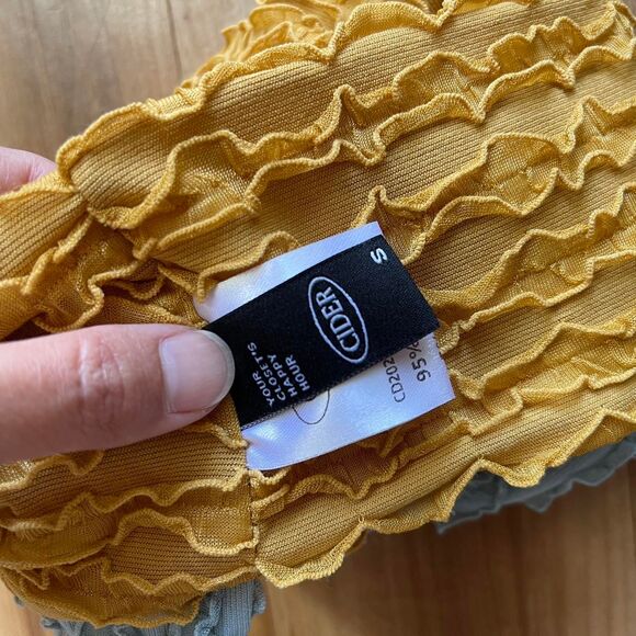 NWOT Cider Textured Color Block Cross Halter Fairycore Grunge Boho Top Size S - Picture 6 of 7